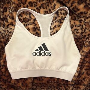 Adidas White Compression Womens Racerback Sports Bra